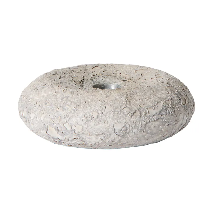 Luna candle holder - Grey, Ø13x4.8 cm - MUUBS