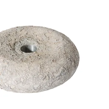 Luna candle holder - Grey, Ø13x4.8 cm - MUUBS