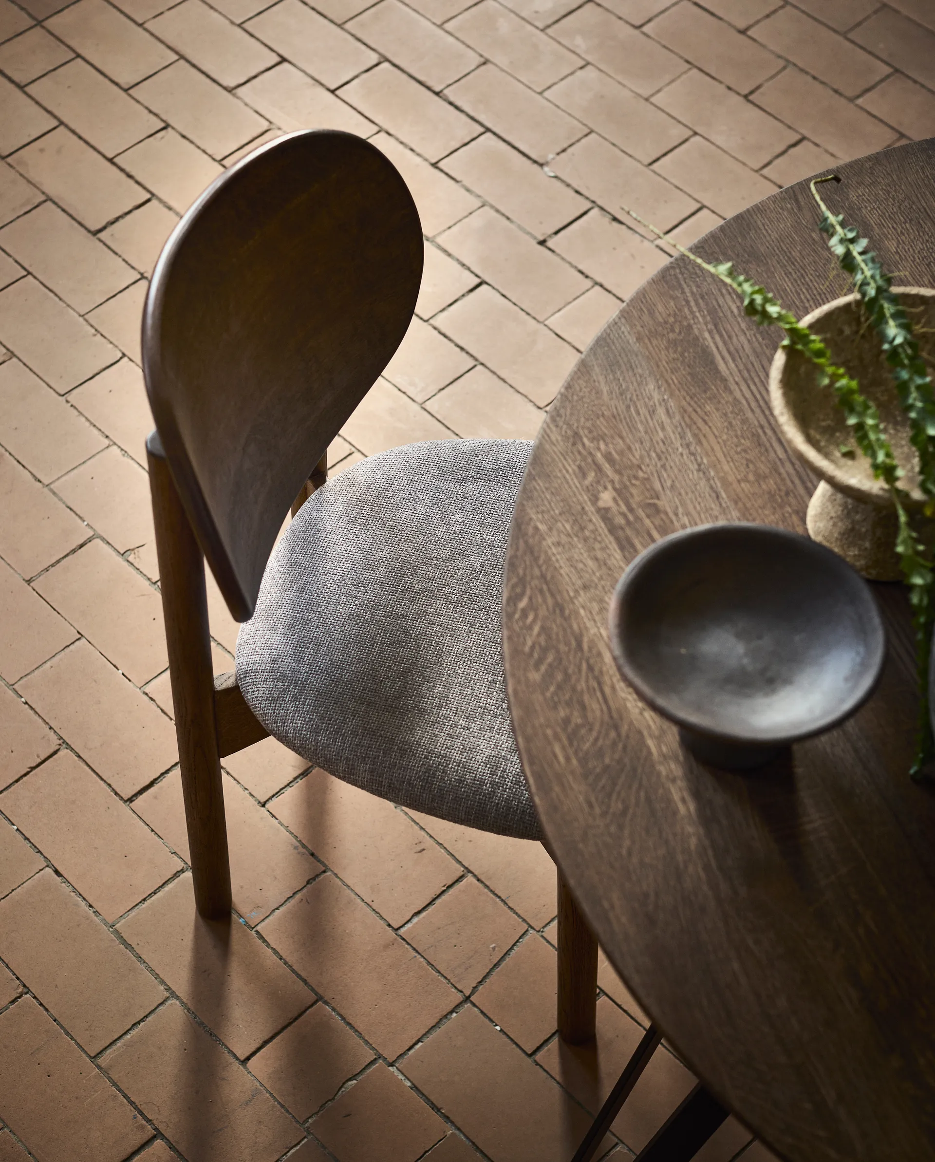 Oka chair, Dark oiled oak, grey MUUBS
