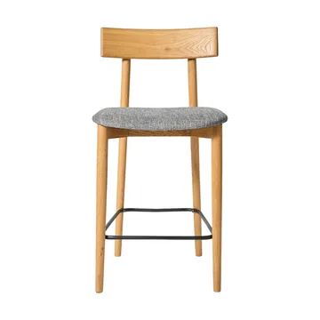 Tetra bar stool - Concrete-colored fabric–natural oiled oak - MUUBS