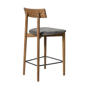 Tetra bar stool - Granite-colored fabric–dark oiled oak - MUUBS