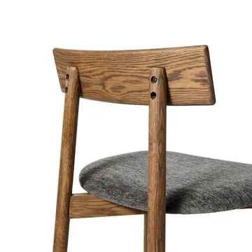 Tetra bar stool - Granite-colored fabric–dark oiled oak - MUUBS