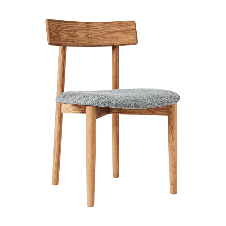 Tetra chair with padded seat - Concrete coloured fabric-natural oiled oak - MUUBS