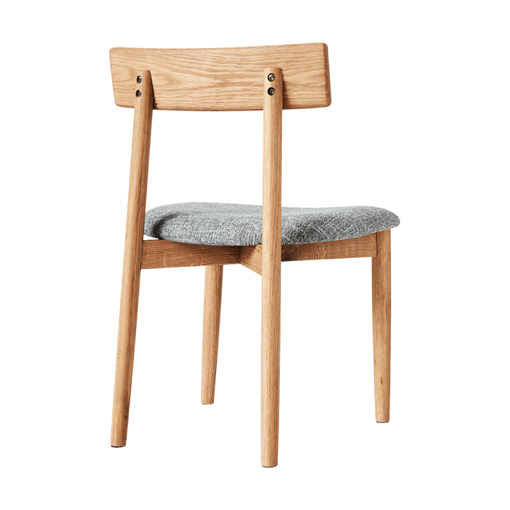 Tetra chair with padded seat - Concrete coloured fabric-natural oiled oak - MUUBS