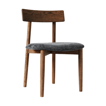 Tetra chair with padded seat - Granite coloured fabric-dark oiled oak - MUUBS