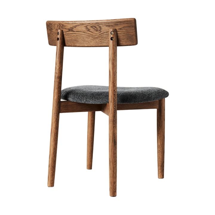 Tetra chair with padded seat - Granite coloured fabric-dark oiled oak - MUUBS