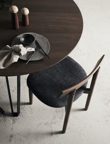 Tetra chair with padded seat - Granite coloured fabric-dark oiled oak - MUUBS