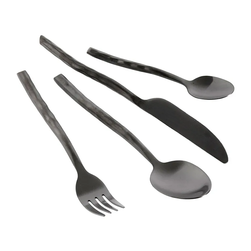 MUUBS Uta cutlery 16 pieces Matt black | Scandinavian Design | Cutlery sets | Black