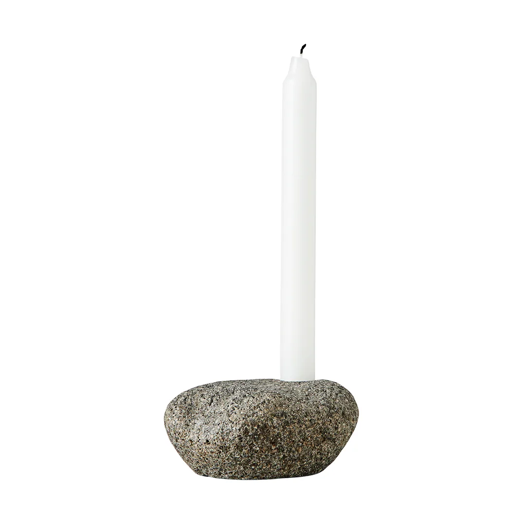 MUUBS Valley candle sticks 6 cm Natural stone | Scandinavian Design | Candle holders | Grey