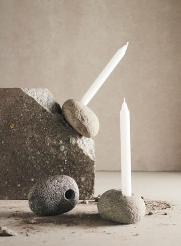 Valley candle sticks 6 cm - Natural stone - MUUBS