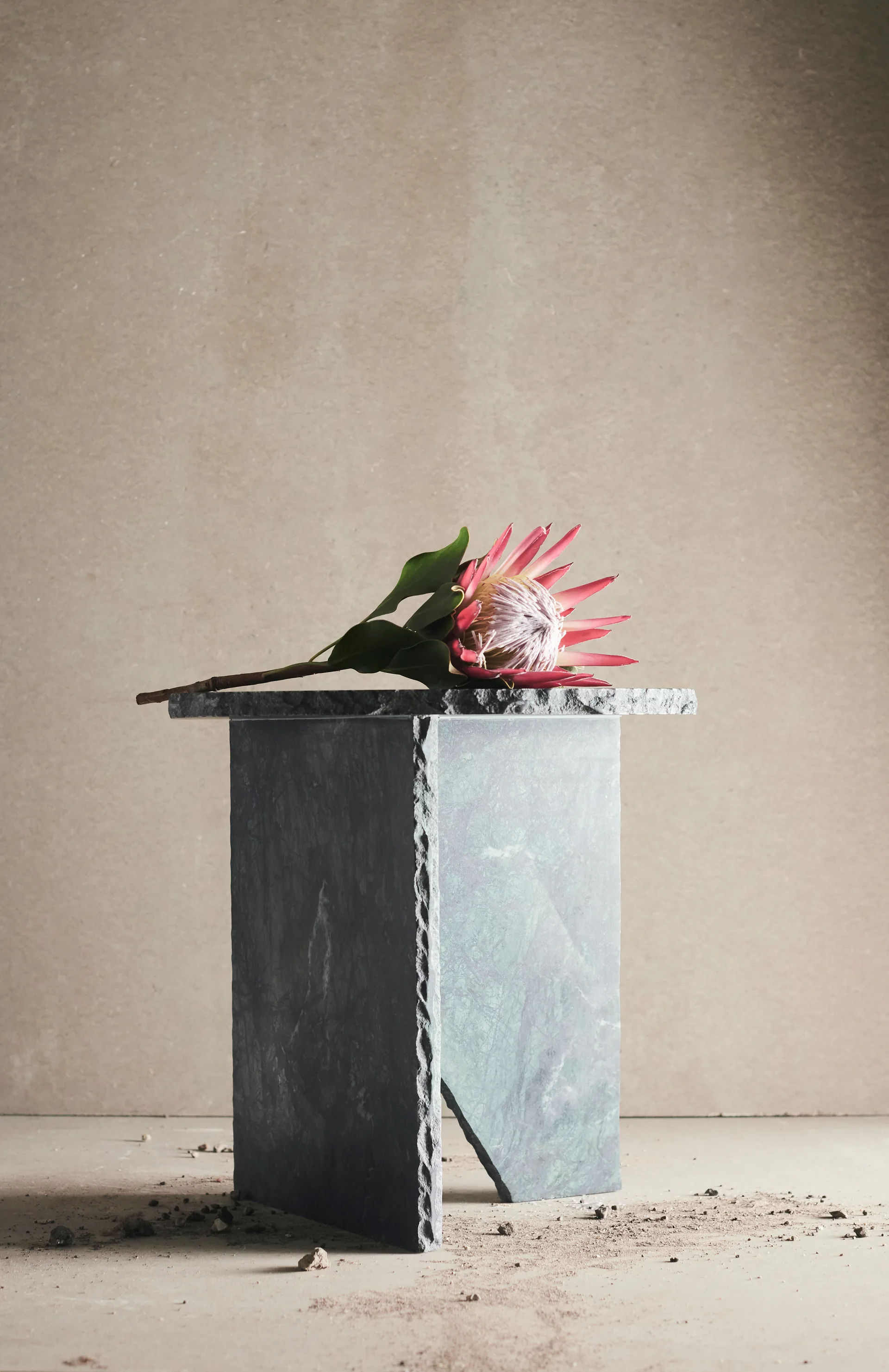 Verde side table Ø40 cm, Green marble MUUBS