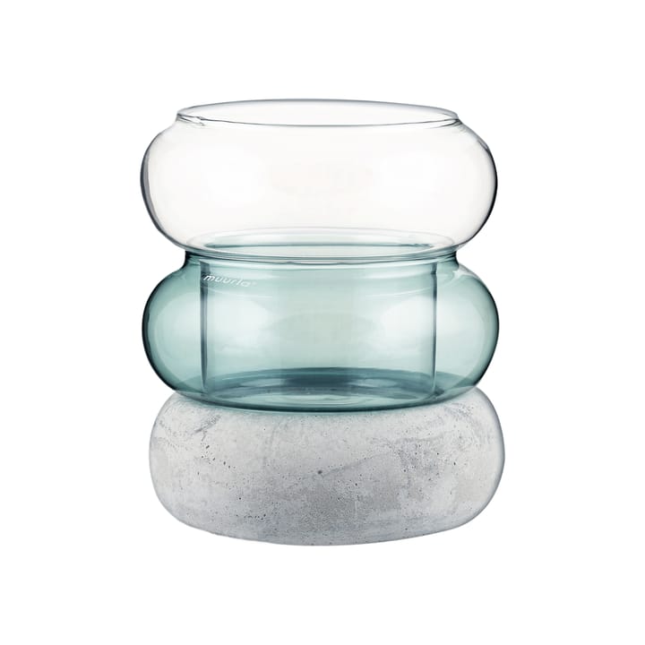 Bagel vase/lantern 12 cm - Lake blue - Muurla