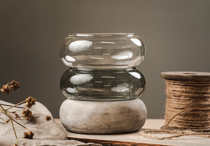Bagel vase/lantern 22 cm - grey - Muurla