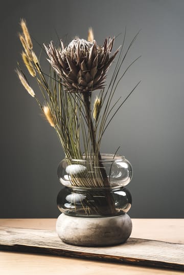 Bagel vase/lantern 22 cm - grey - Muurla