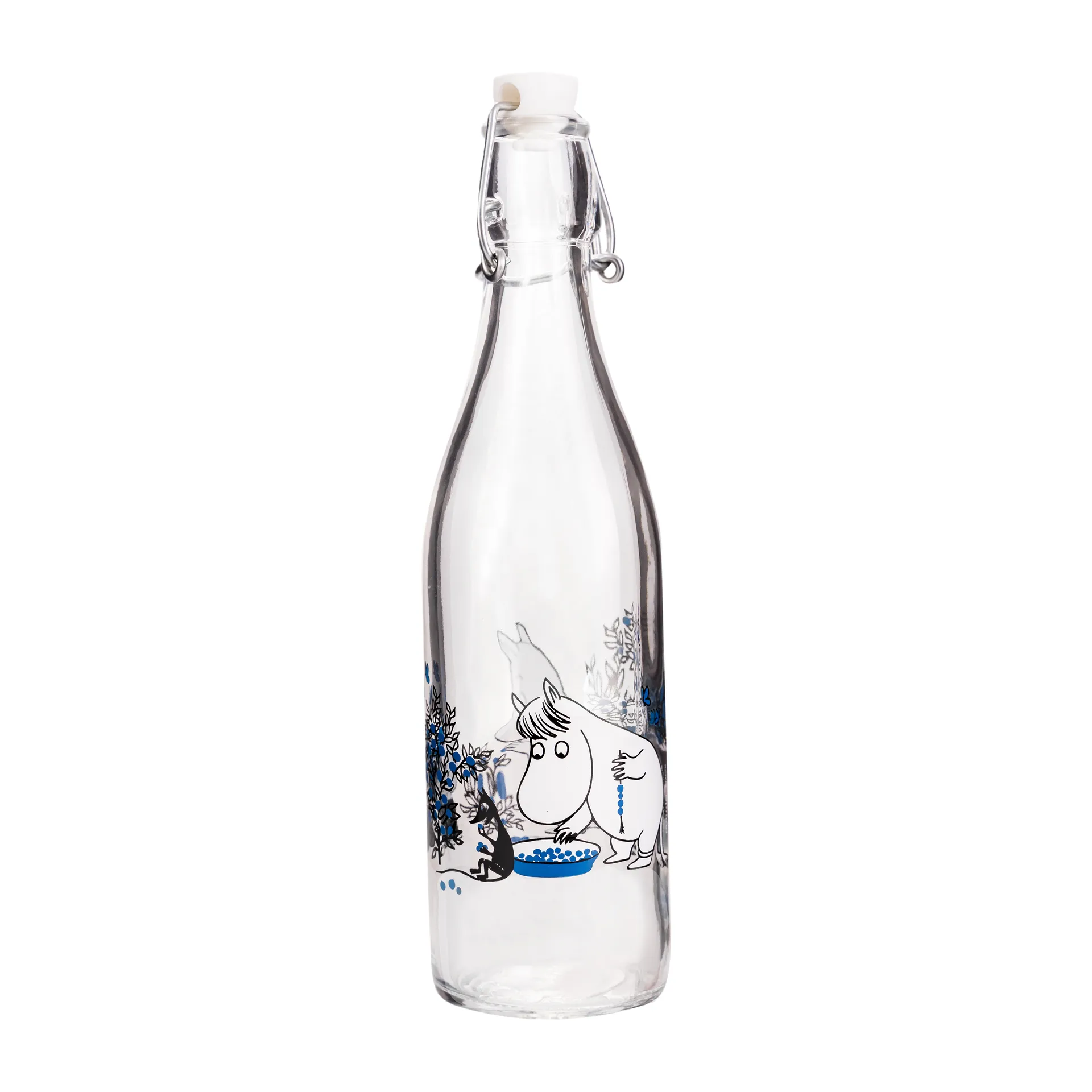 Blueberries glass bottle 0.5 L, Transparent Muurla