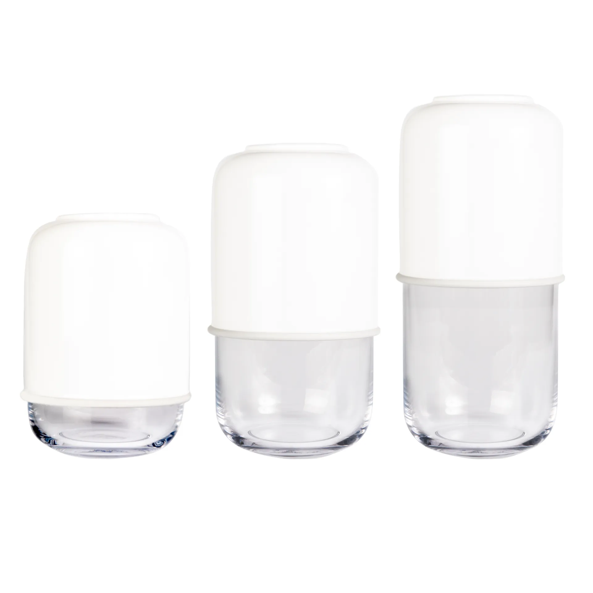 Capsule adjustable vase 18-28 cm, white-clear Muurla