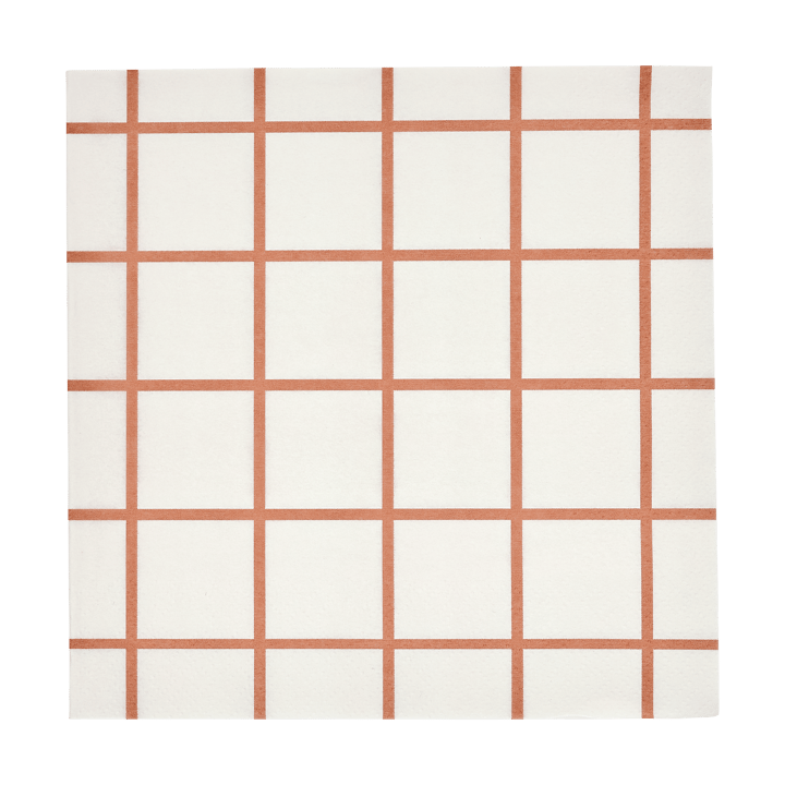 Check & Stripes paper napkin 33x33 cm 20-pack - Beige - Muurla