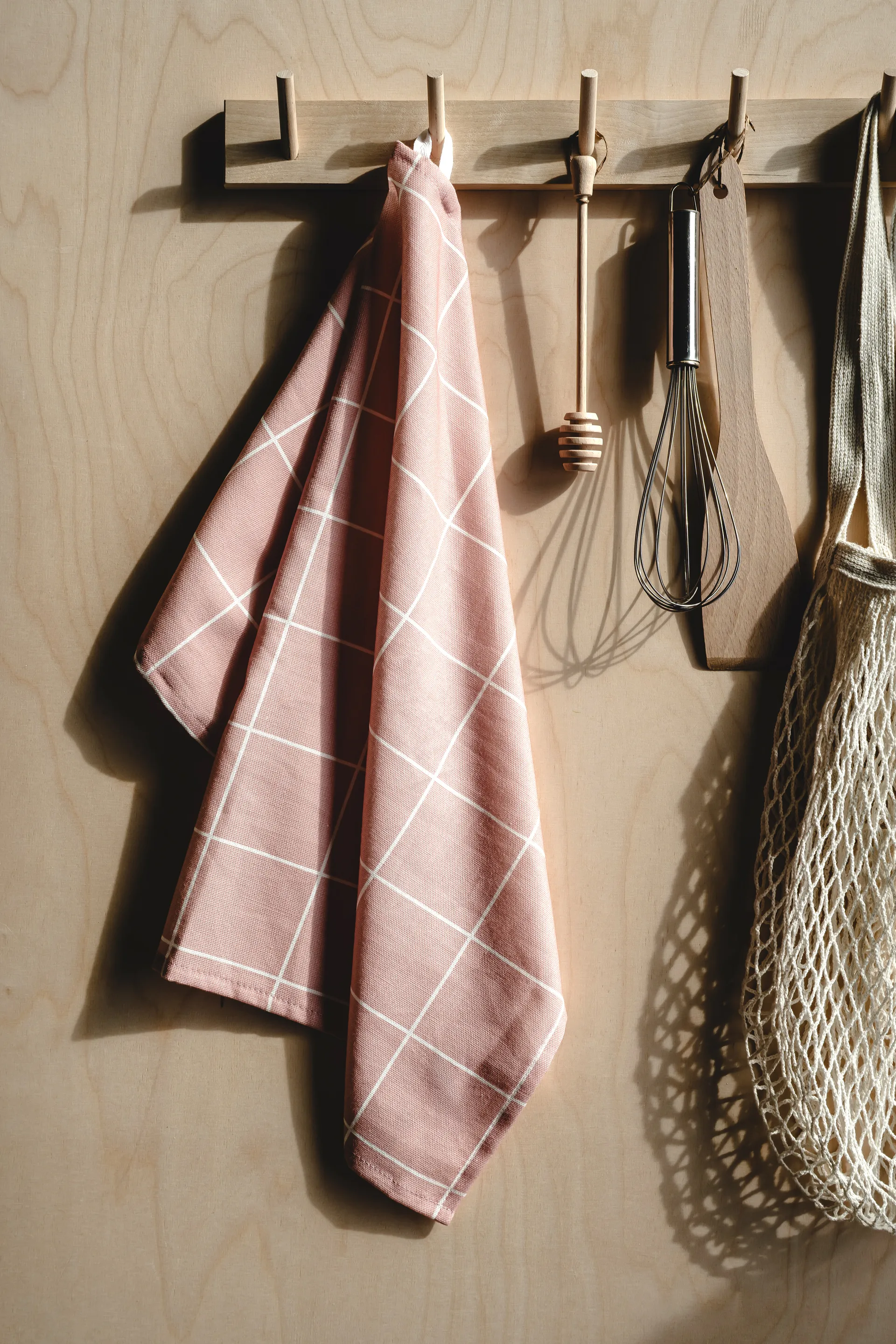 Checks & Stripes kitchen towel 50x70 cm, Pink Muurla