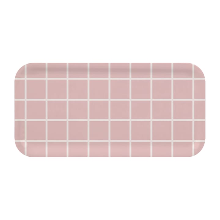 Checks & Stripes tray 13x27 cm - Pink-white - Muurla