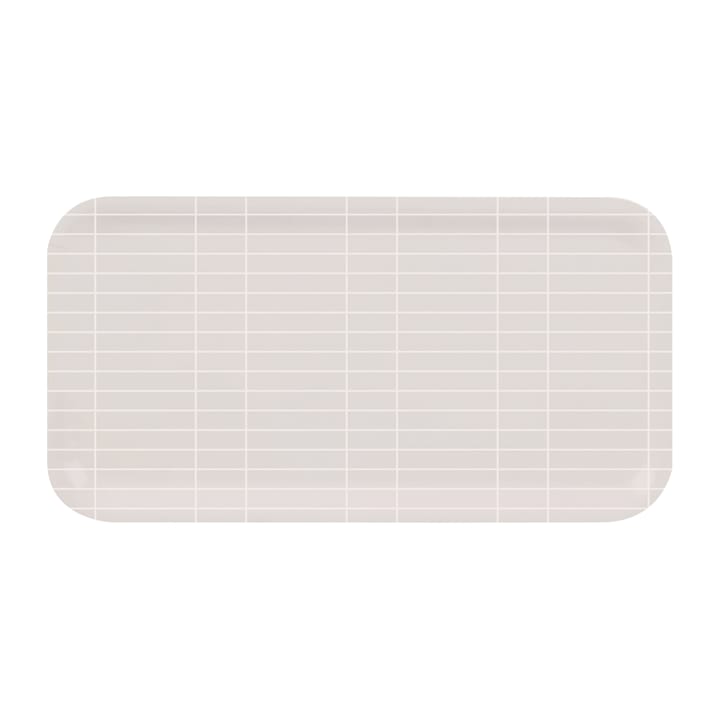 Checks & Stripes tray 22x43 cm - Beige-white - Muurla