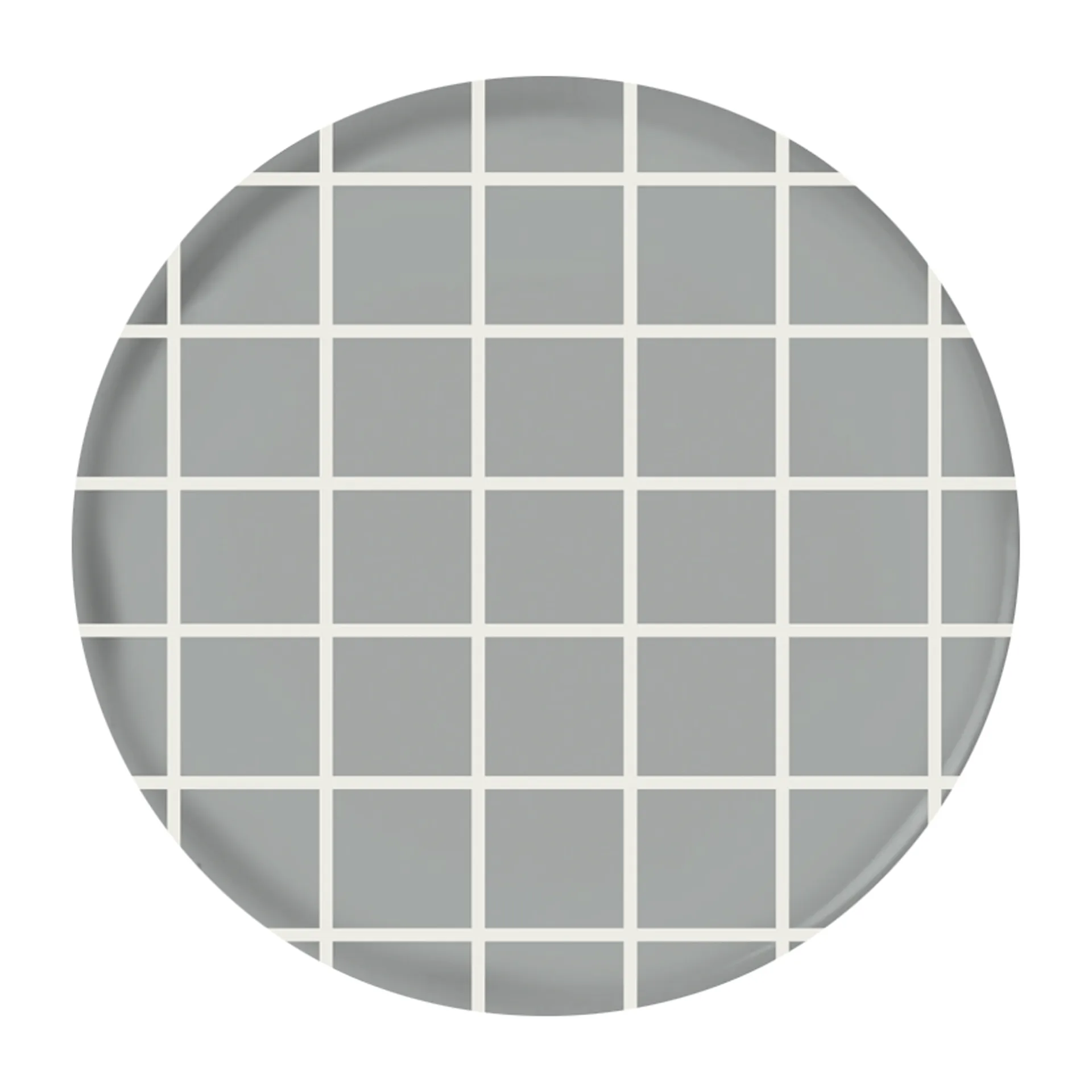 Checks & Stripes tray Ø35 cm, grey-white Muurla
