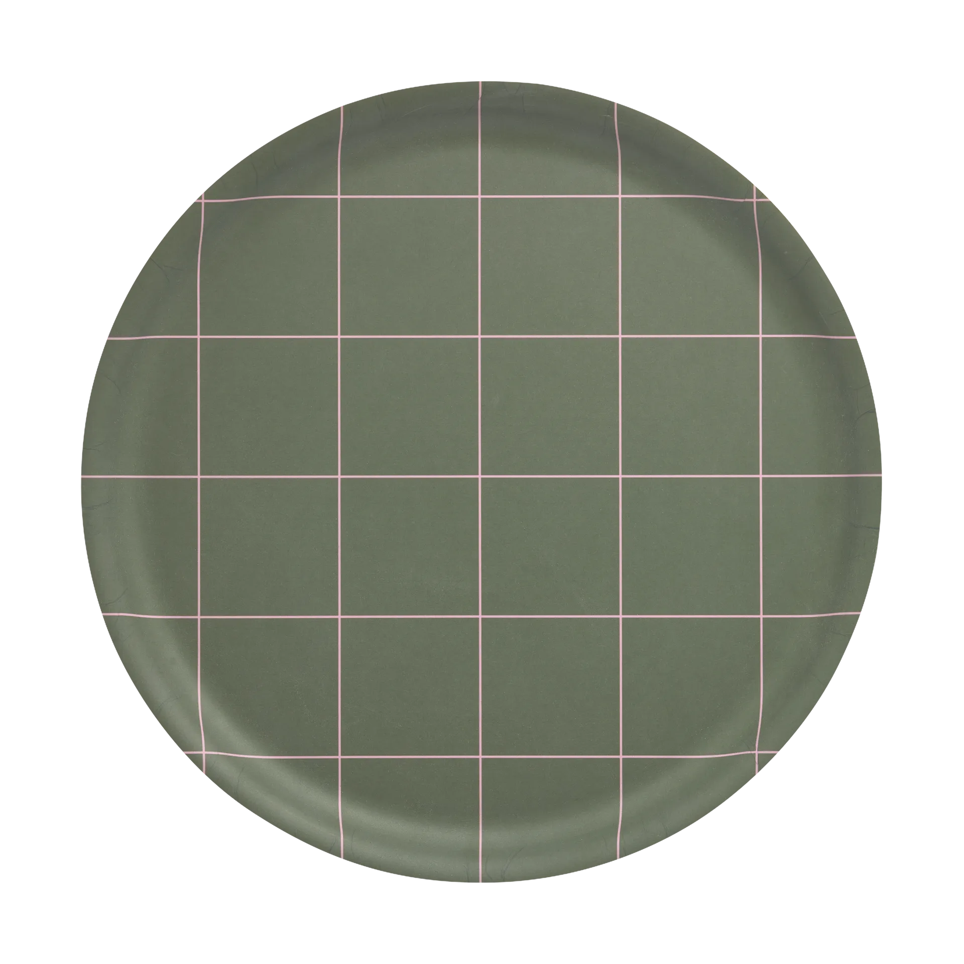 Checks & Stripes tray Ø35 cm, Olive Muurla