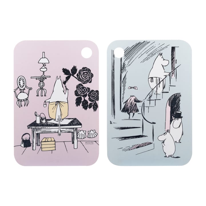 Chop & Serve Mamma tray 21x31 cm, Pink-blue Muurla