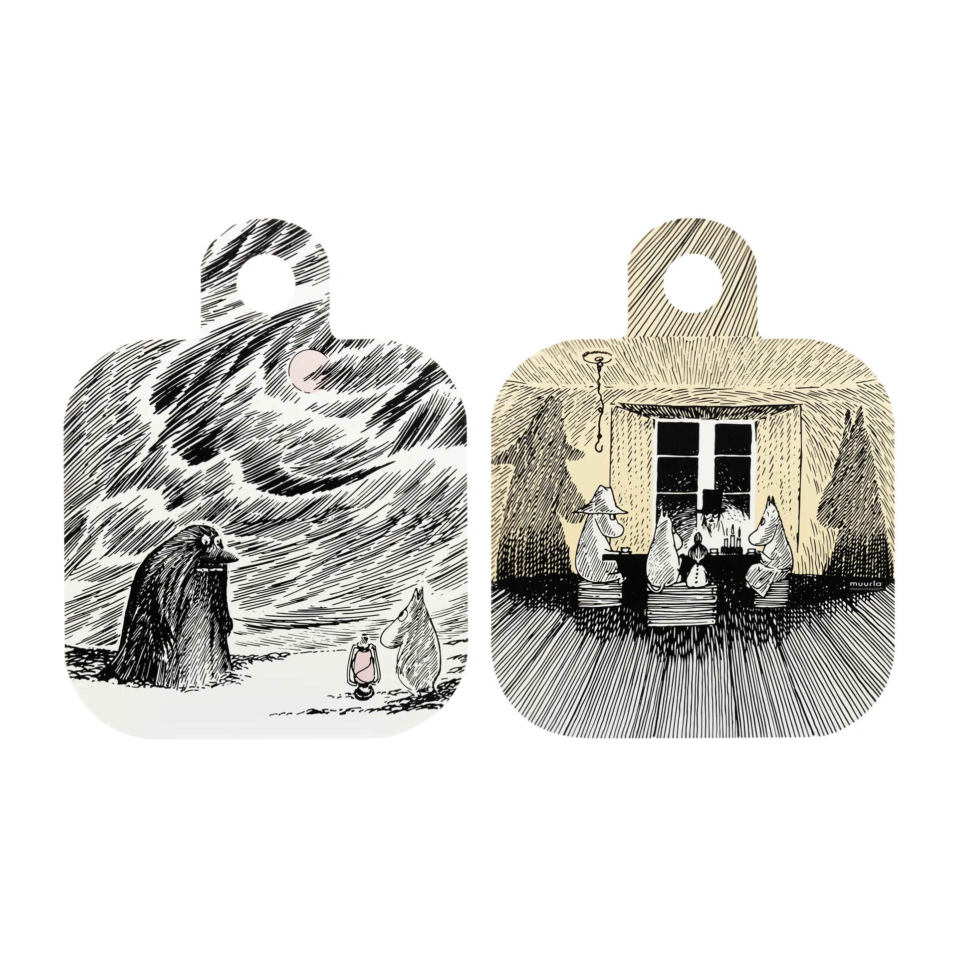 Chop & Serve Shadows tray 25x32 cm, Black Muurla