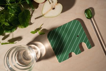 Elephant glass coaster 11x10 cm - Green - Muurla