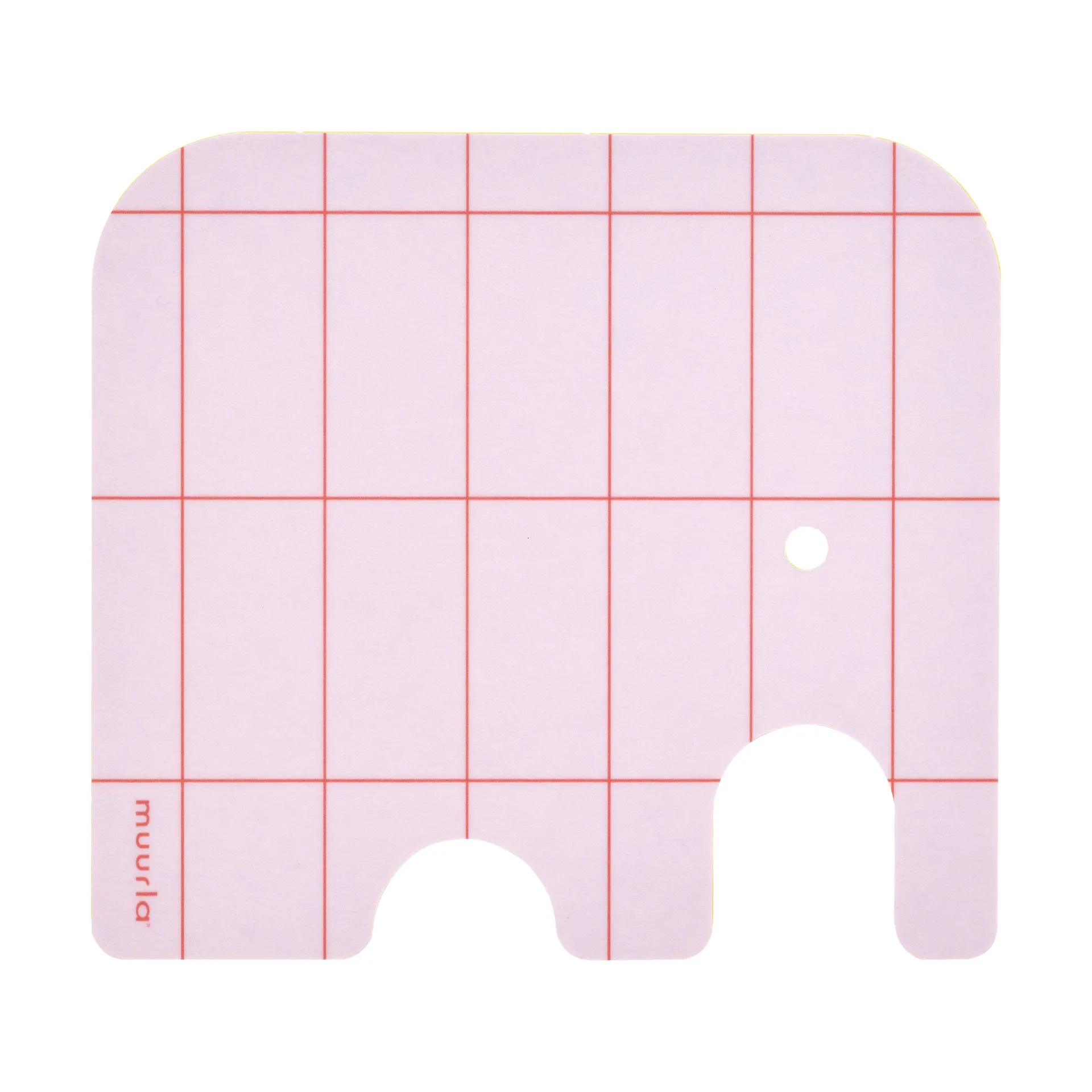 Elephant glass coaster 11x10 cm, Pink Muurla
