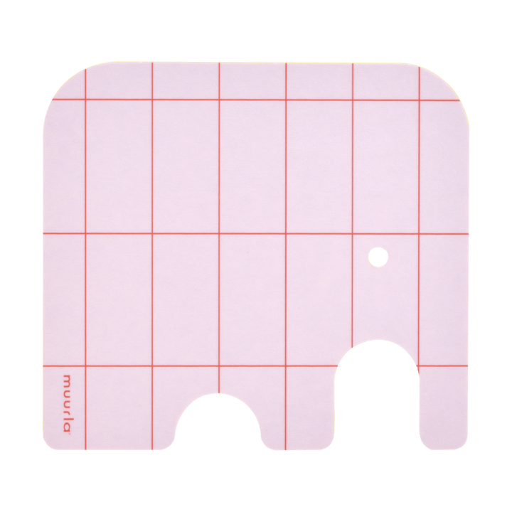Elephant glass coaster 11x10 cm - Pink - Muurla