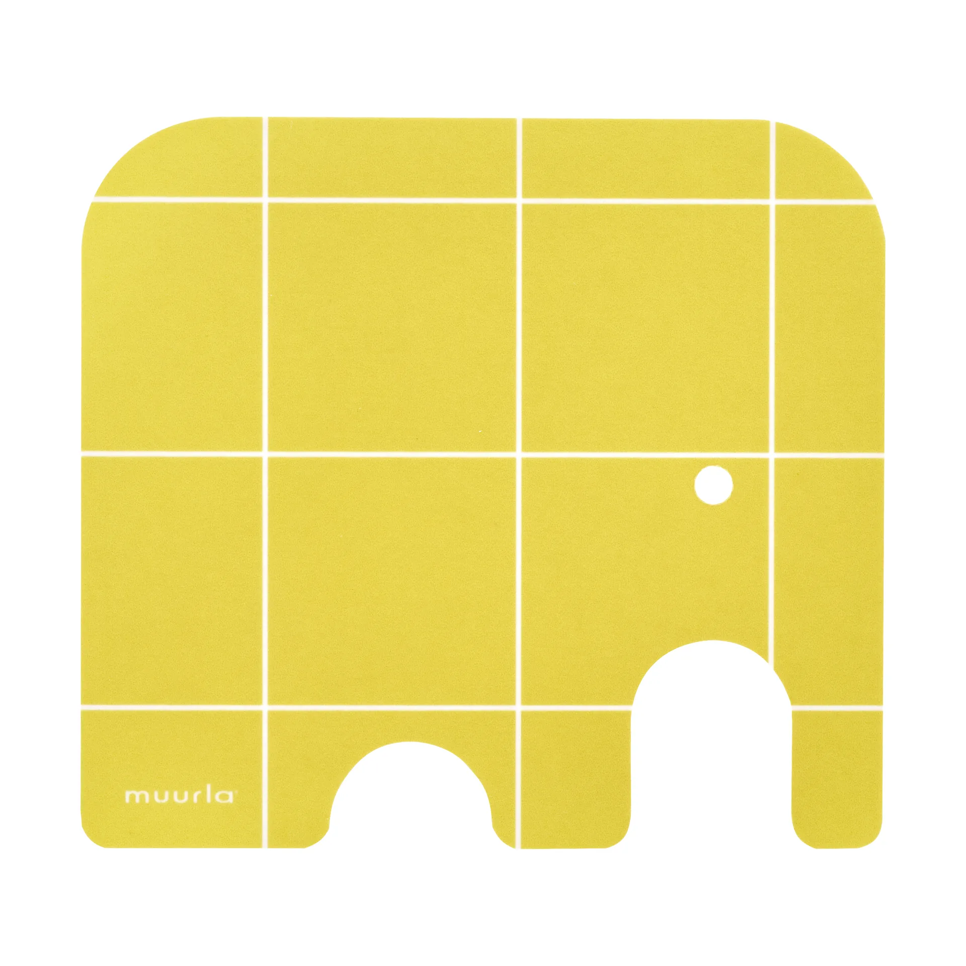 Elephant glass coaster 11x10 cm, Yellow Muurla