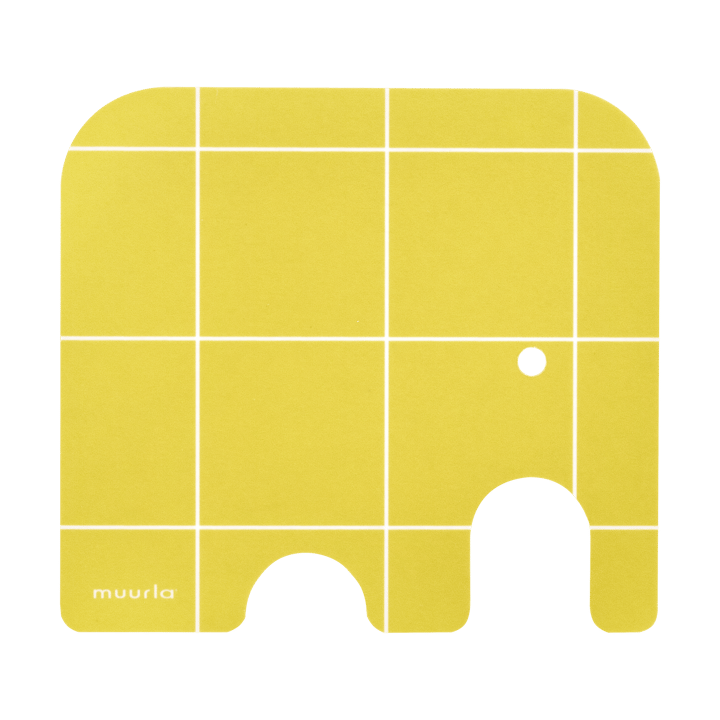 Elephant glass coaster 11x10 cm - Yellow - Muurla