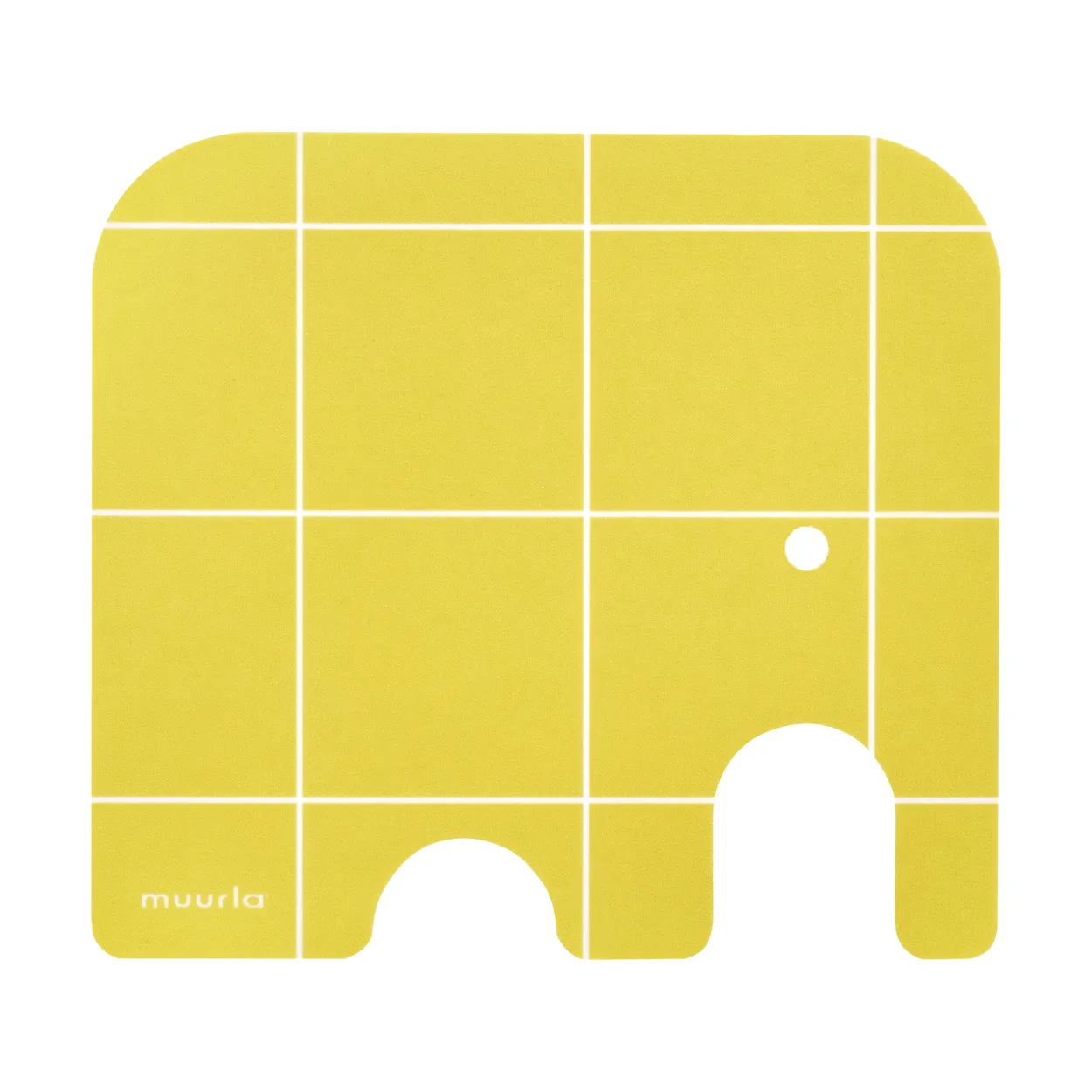 Muurla Elephant glass coaster 11x10 cm Yellow | Scandinavian Design | Coasters | Yellow