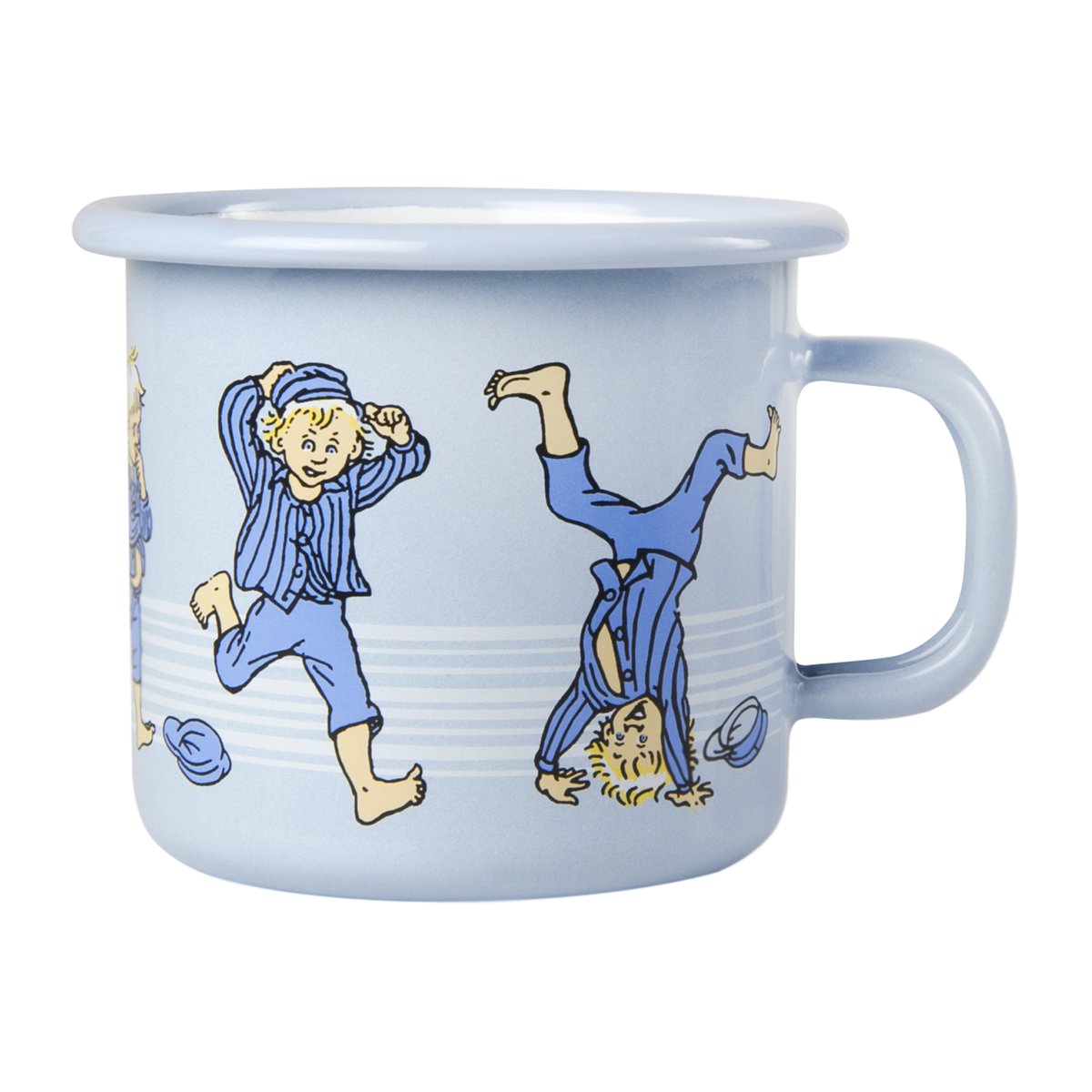 Muurla Emil in Lönneberga enamel mug 2.5 dl Light blue