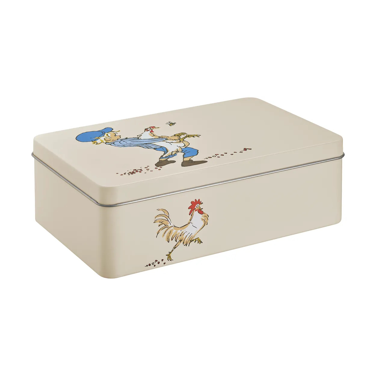 Muurla Emil Tin Canister 18x12x6 cm Cluck Cluck | Scandinavian Design | Boxes & jars | Beige