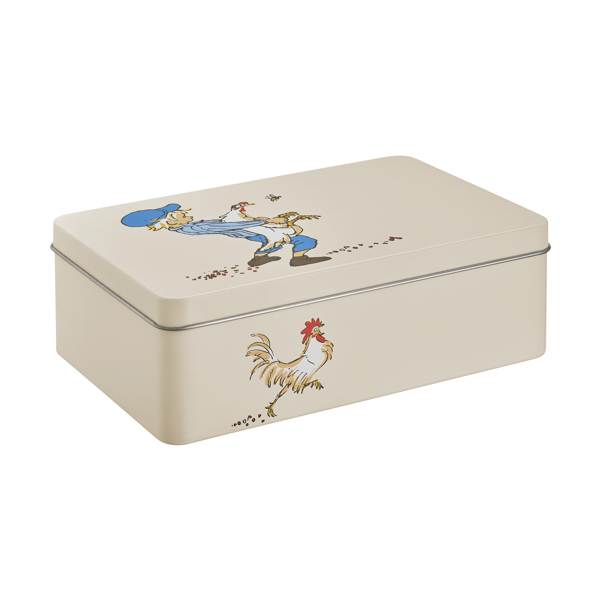 Muurla Emil Tin Canister 18x12x6 cm Cluck Cluck | Scandinavian Design | Boxes & jars | Beige