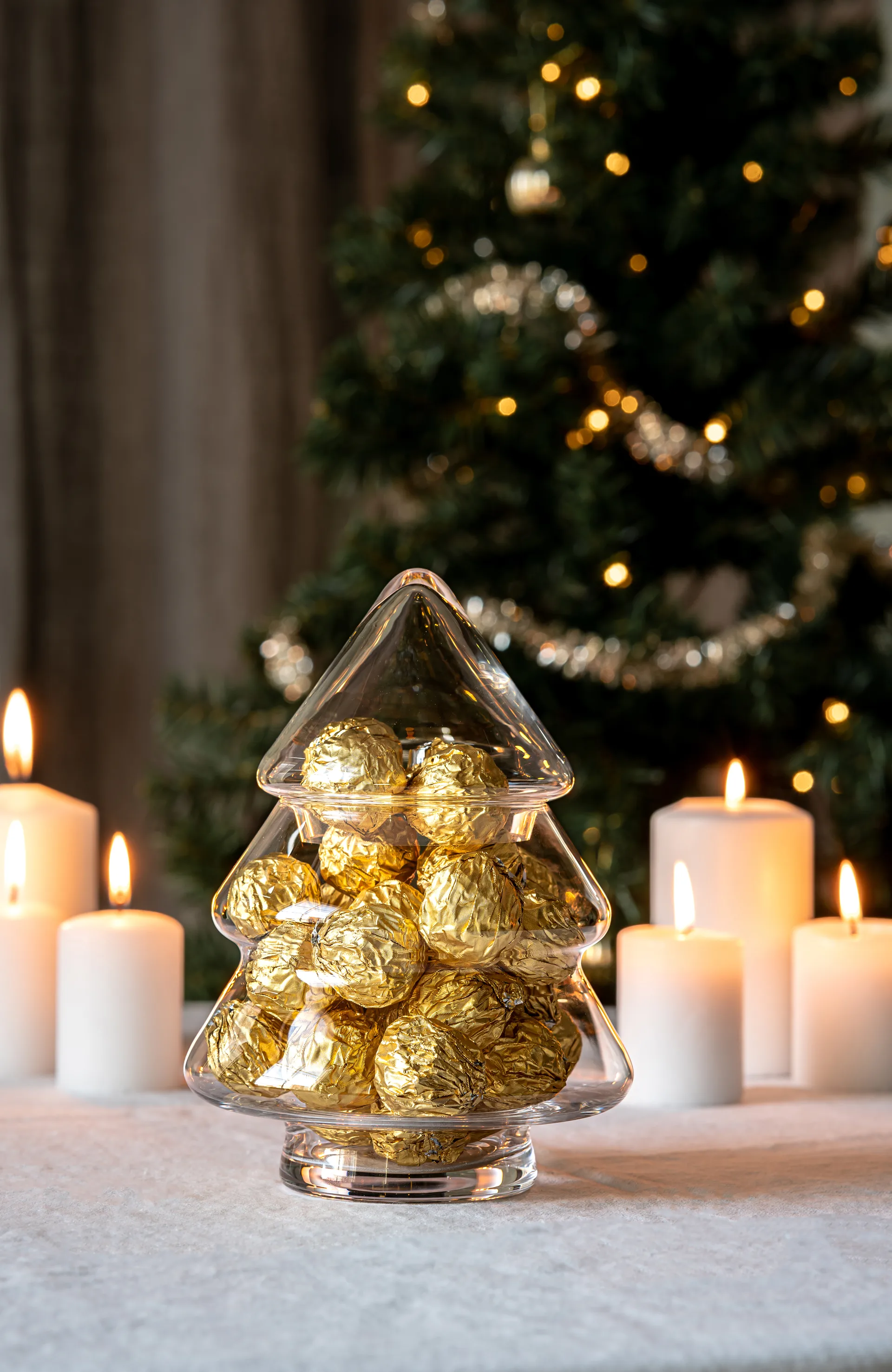 Glass tree glassjar with lid, 20 cm Muurla