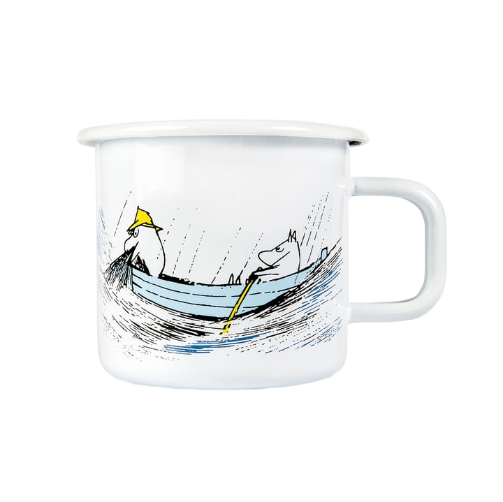 Gone fishing enamel mug 37 cl - white - Muurla