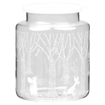 In the Woods glass jar with silicon lid 17 cm - clear-white - Muurla
