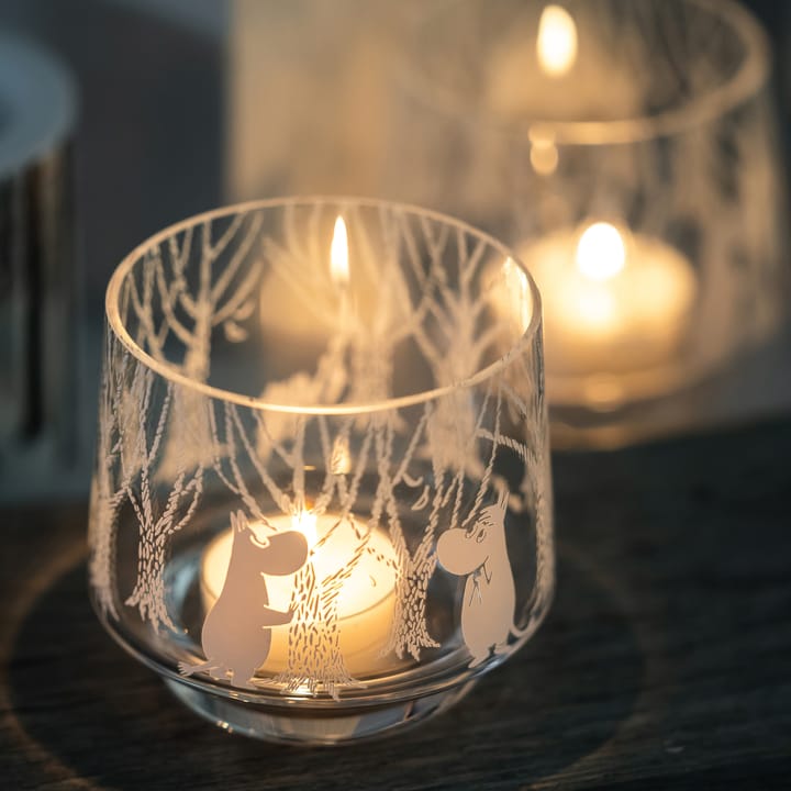 In the Woods tealight holder/bowl 8 cm - clear-white - Muurla