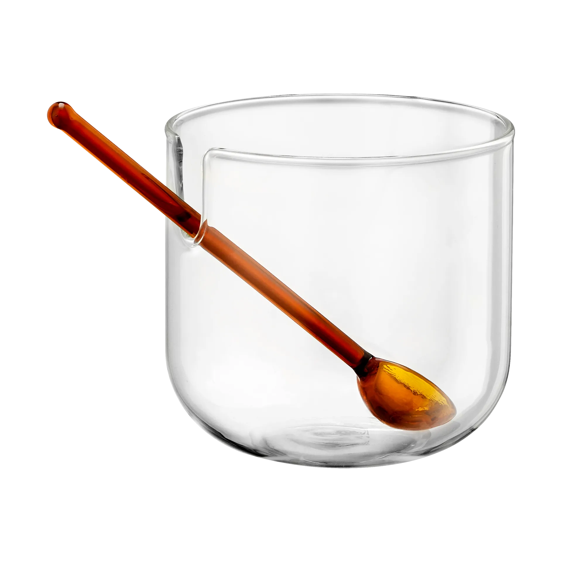 Loop sugar bowl incl spoon Ø14 cm, Clear-pink-amber Muurla