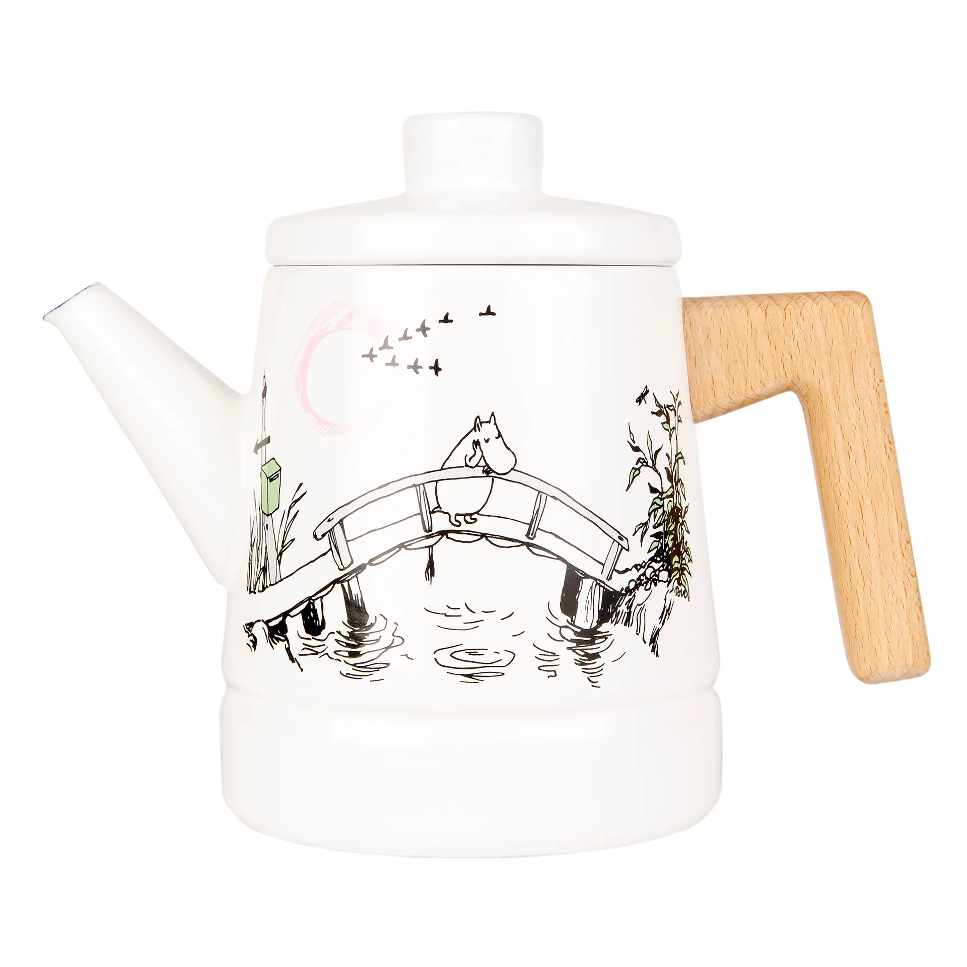 Missing you coffee pot enamel 1.6 l, white Muurla