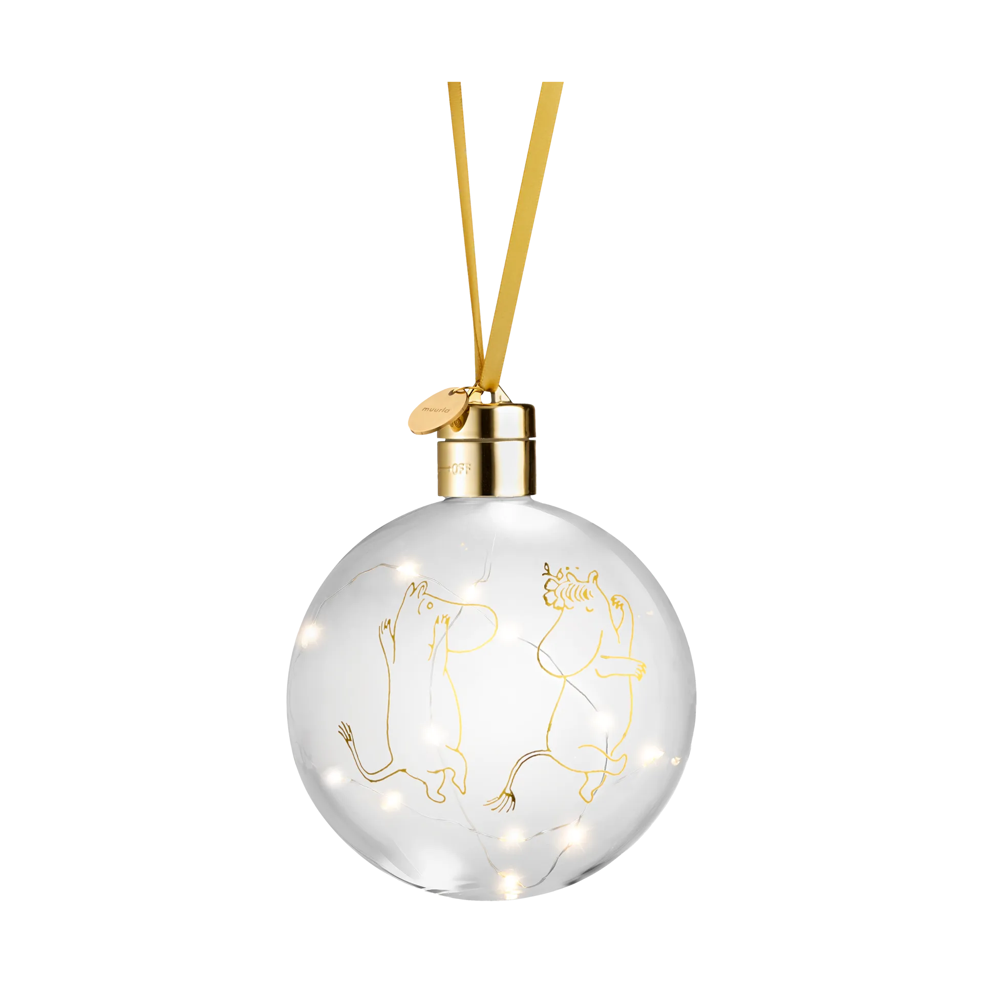 Moomin 80 Christmas bauble with LED light Ø11 cm, Clear Muurla