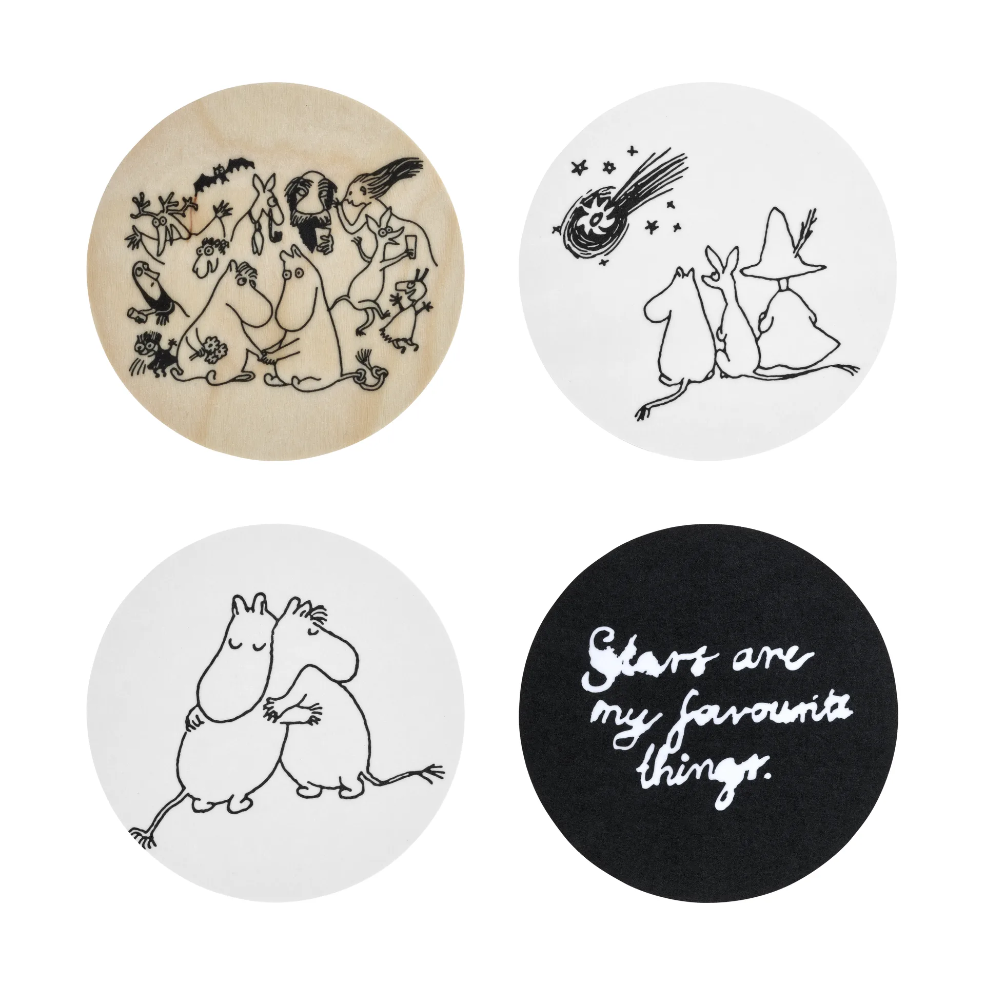 Moomin 80 Coasters Ø11 cm 4-pack, Multi Muurla