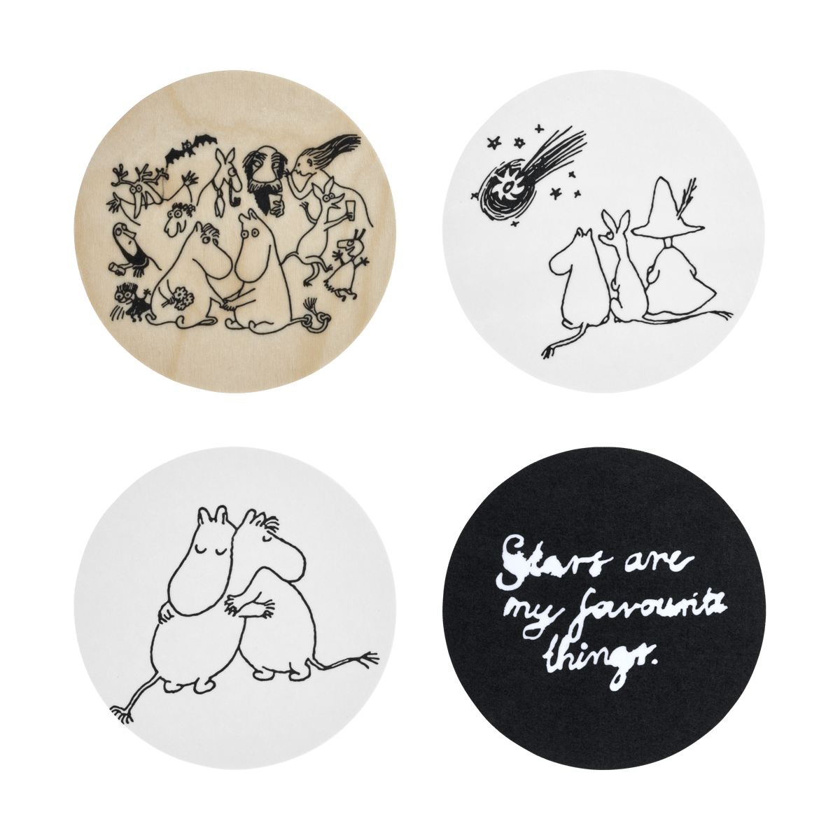 Muurla Moomin 80 Coasters Ø11 cm 4-pack Multi