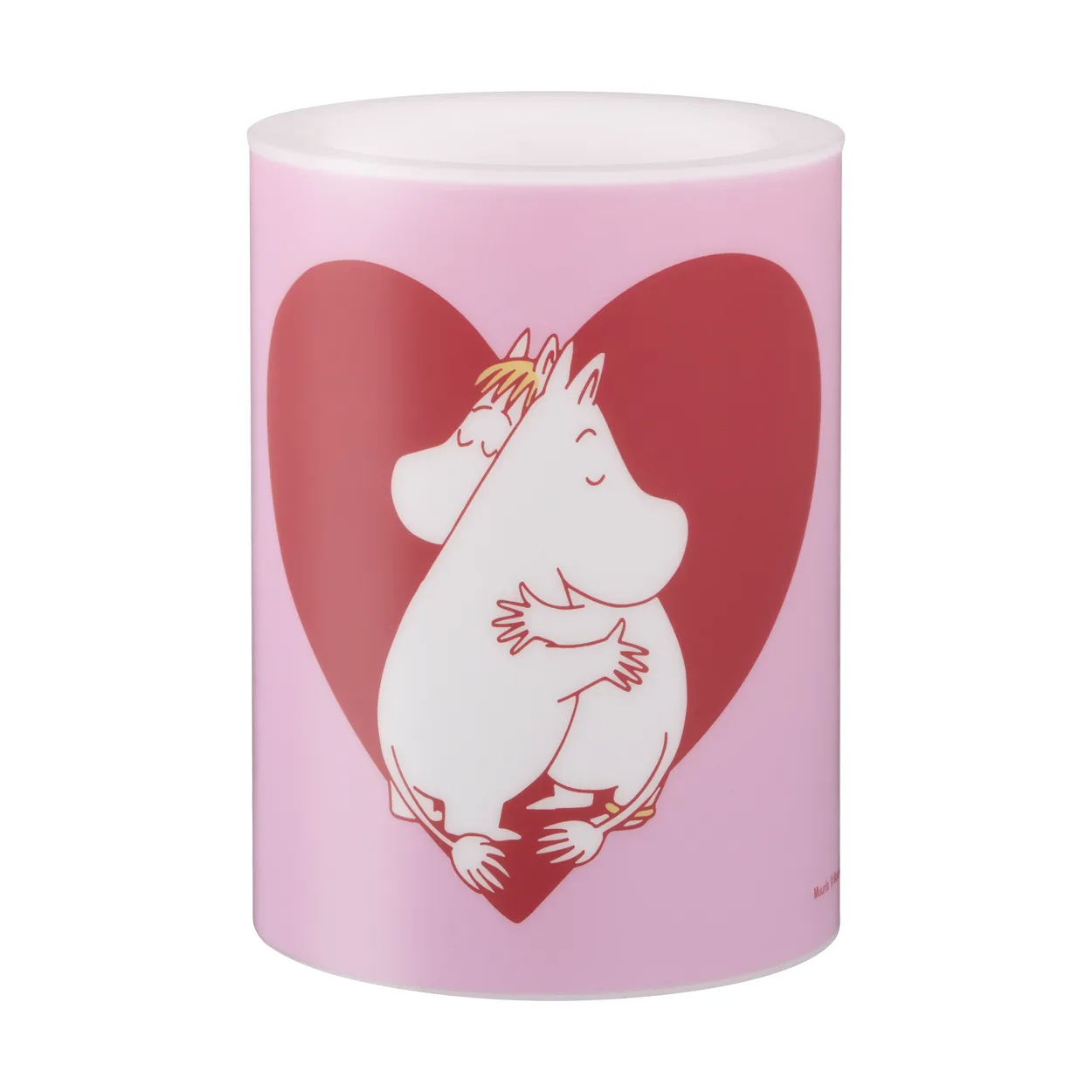 Muurla Moomin block candle LED 10 cm Heart | Scandinavian Design | String lights & decorative lighting | Pink