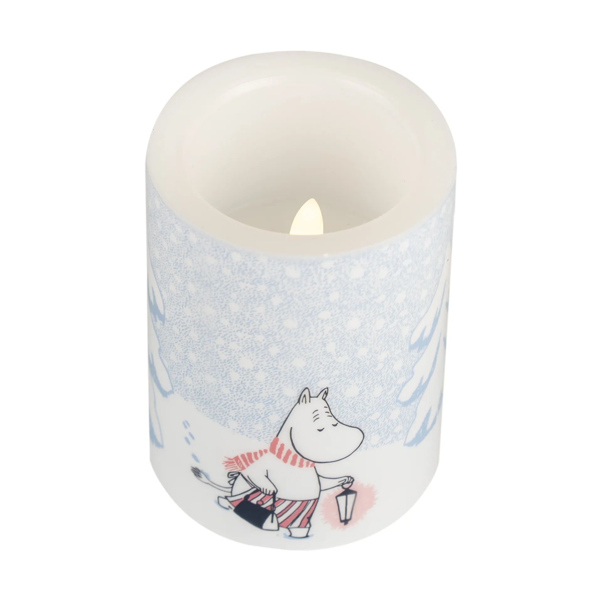 Moomin block candle LED 10 cm, Let it snow Muurla