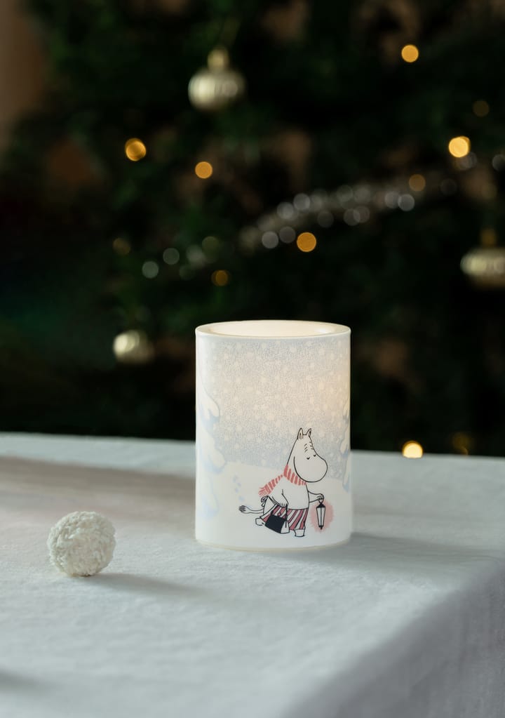 Moomin block candle LED 10 cm, Let it snow Muurla