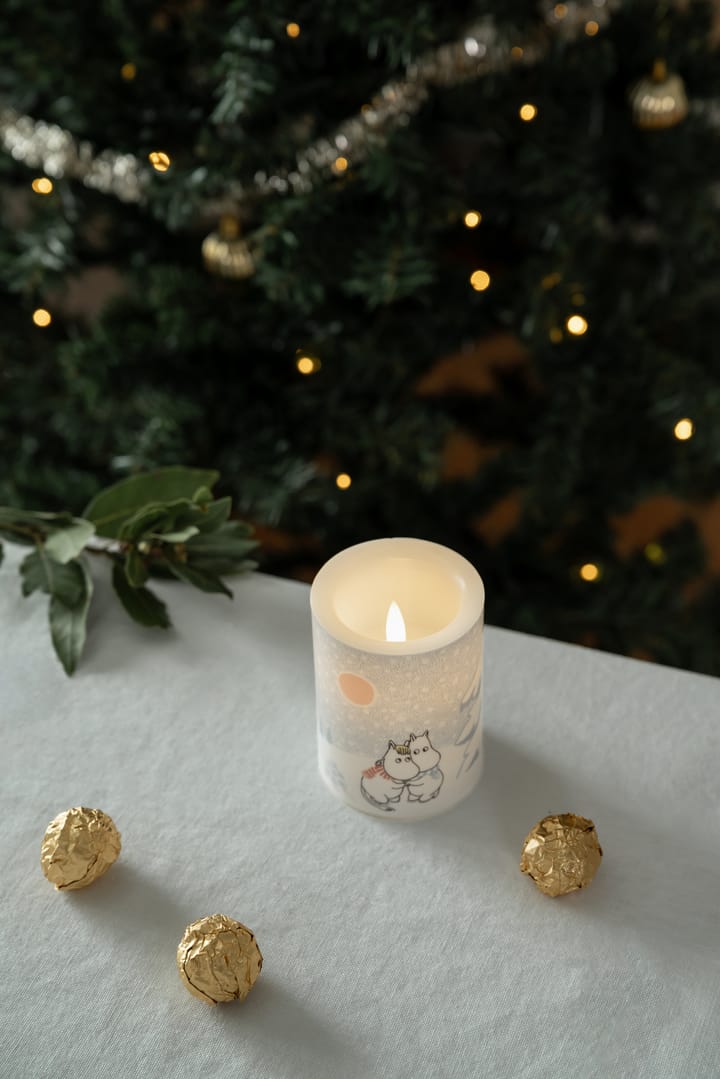 Moomin block candle LED 10 cm, Let it snow Muurla